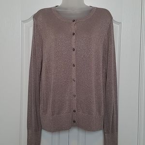 LOFT shimmery button cardigan